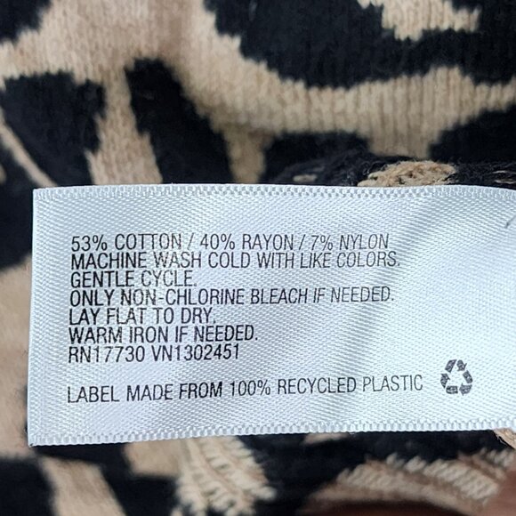 Womens A New Day Sweater Brown & Black Leopard Print Long Sleeve Crew Neck XL - Picture 4 of 8